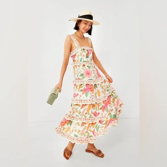 FARM Rio Macaw Bloom Ruffle Tiered Dress - Picture 8 of 15